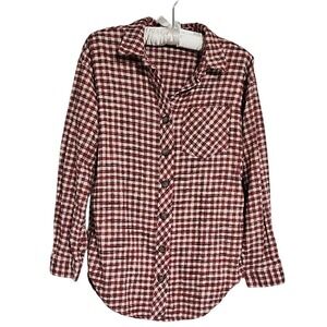 Brown Flannel‎ Boyfriend Maurices Oversized Checkered Flannel Size XS EUC